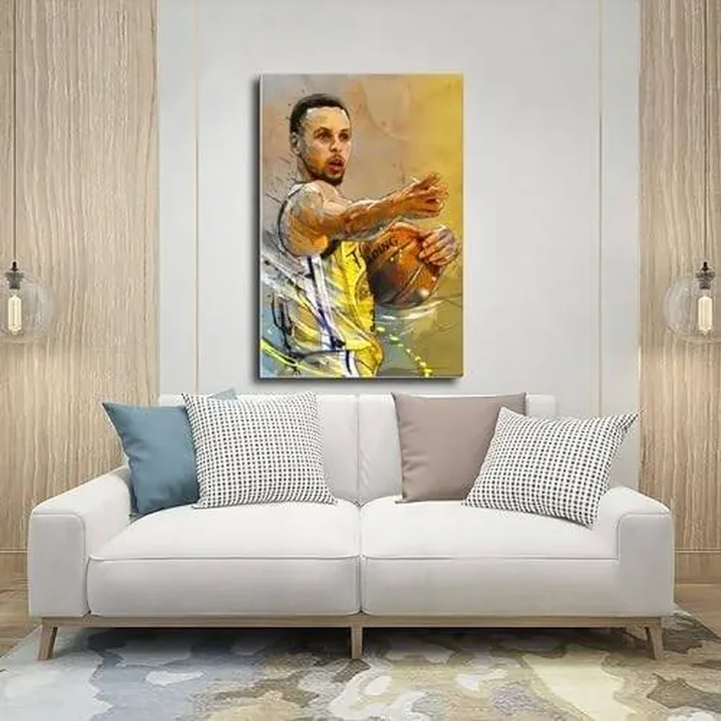 ALAYRA dalouh Stephen Curry Poster Baskerball Portrait Art Canvas Poster Wall Art Decor Print Picture Paintings for Living Room Bedroom Decoration Unframe12x18inch(30x45cm) 01 - Image 4