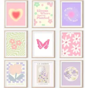 ALAYRA Danish Pastel Room Decor Aesthetic, Pastel Pink Wall Art, Danish Pastel Posters Paintings, Cute Pictures Prints for Bedroom Dorm Decorations, Danish Pastel Wall Collage (8x10 UNFRAMED) 01