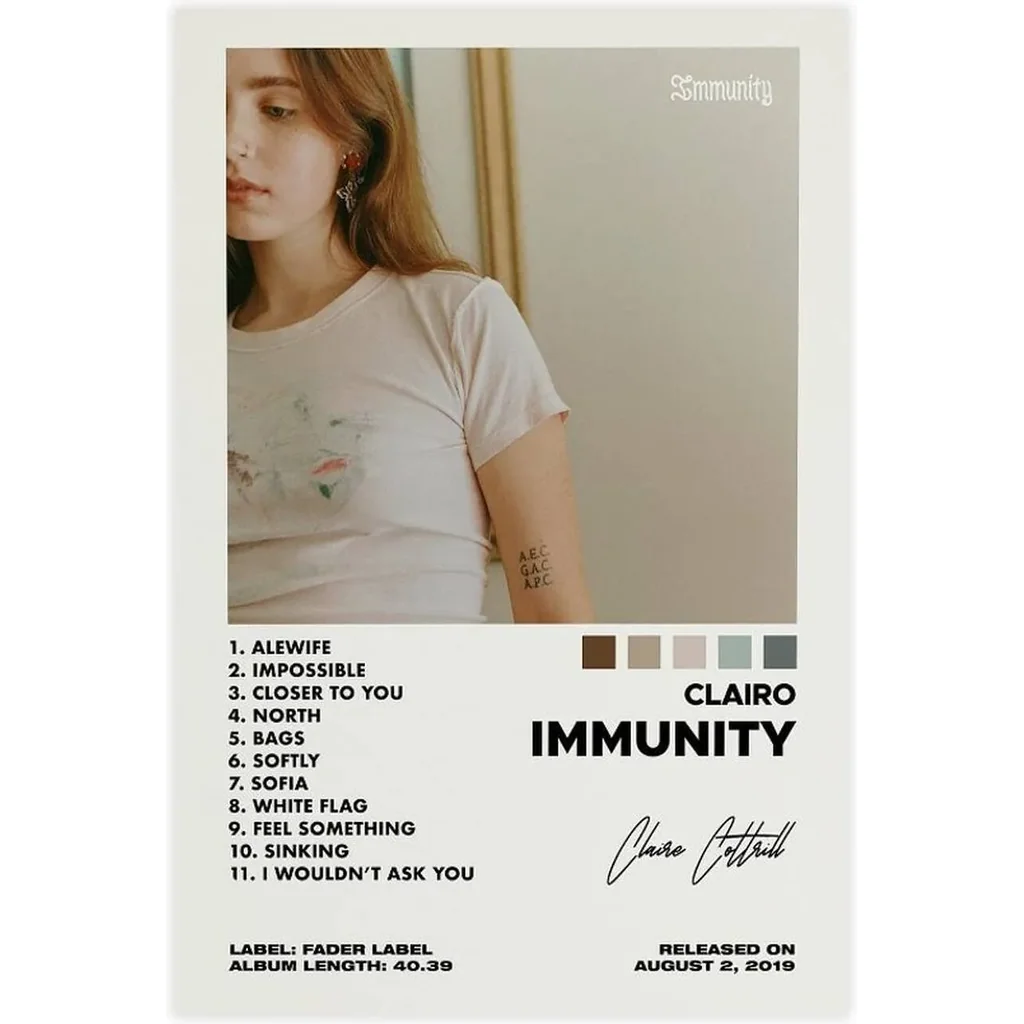 ALAYRA Darxan Clairo Poster Immunity Album Cover Canvas Bedroom Decor Sports Landscape Office Room Gift Unframe-style 12x18inch(30x45cm) 01