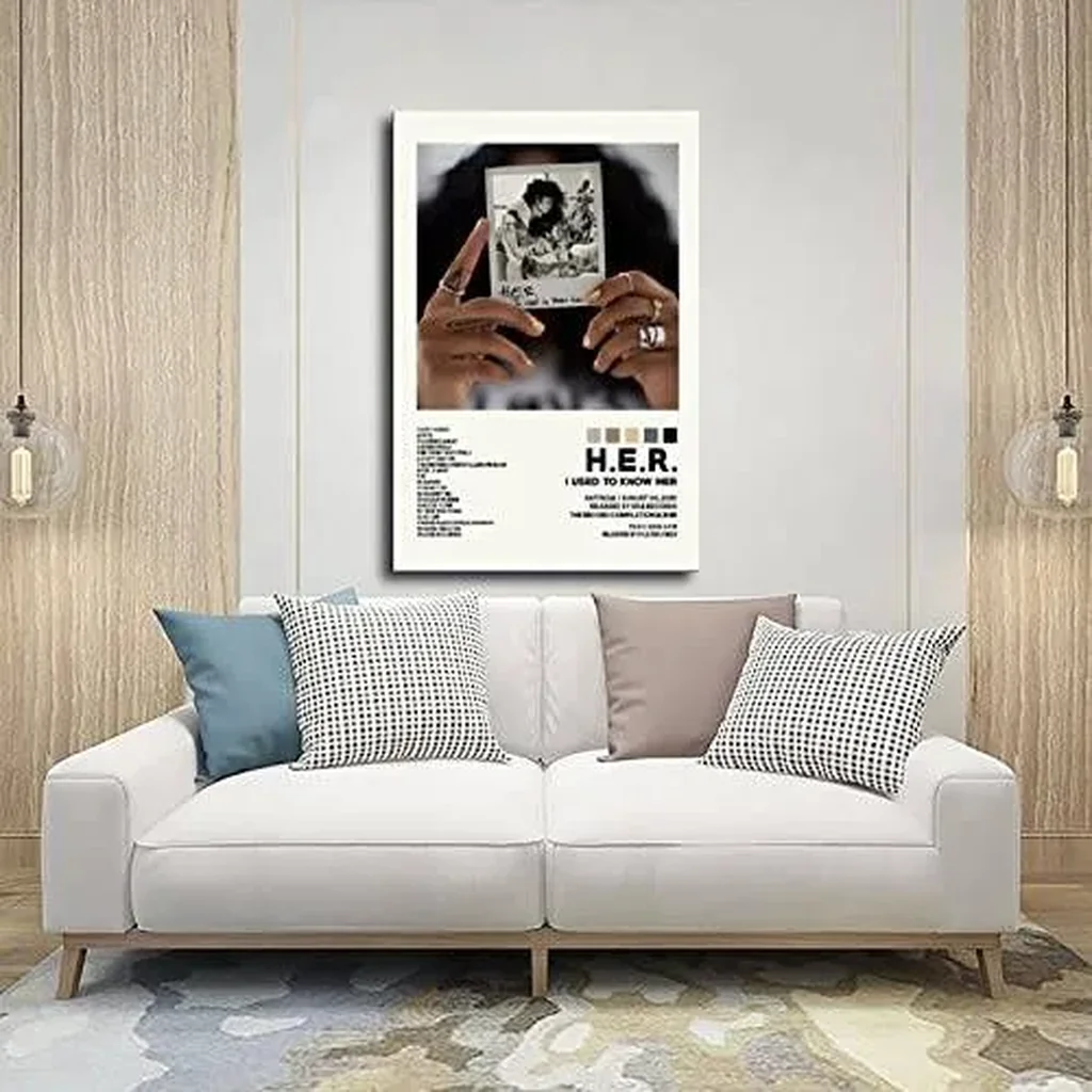 ALAYRA Darxan H.E.R Posters I Used to Know Her Poster Album Cover Poster Canvas Poster Wall Art Decor Print Picture Paintings for Living Room Bedroom Decoration Unframe-style 16x24inch(40x60cm) 01 - Image 4