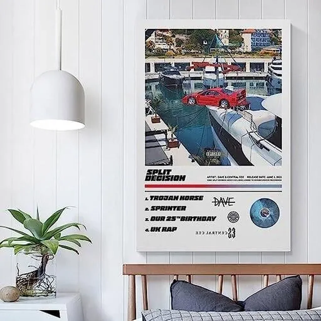 ALAYRA DAVE & Central Cee SPLIT DECISION Music Song Album Cover Poster Canvas Poster Bedroom Decoration Landscape Office Valentine's Birthday Gift Unframe-style12x18inch(30x45cm) 01 - Image 3