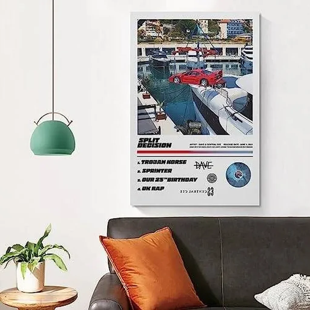 ALAYRA DAVE & Central Cee SPLIT DECISION Music Song Album Cover Poster Canvas Poster Bedroom Decoration Landscape Office Valentine's Birthday Gift Unframe-style12x18inch(30x45cm) 01 - Image 4
