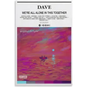 ALAYRA DAVE Were All Alone In This Together 2 Canvas Poster Wall Decorative Art Painting Living Room Bedroom Decoration Gift Unframe-style12x18inch(30x45cm) 01