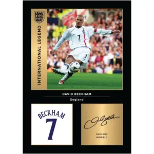 ALAYRA David Beckham England International Legends Signed A4 Printed Photo Picture Display Gift For England Fans Digitally Reproduced Signature Unframed 01