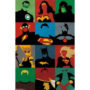 ALAYRA DC Comics - Justice League - Minimalist Wall Poster, 22.375" x 34", Premium Unframed Version 01