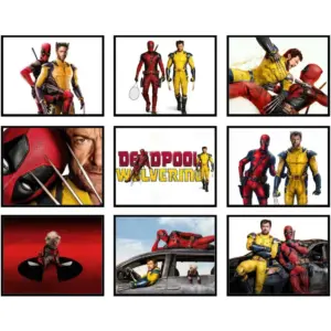 ALAYRA Deadpool and Wolverine Poster - Deadpool Poster, Wolverine Merch, Superhero Movie Wall Art, Merchandise Room Decor Pictures Artwork Decorations, Gifts - Unframed Set of 9 (8x10) 01