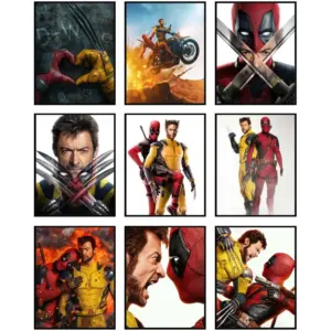 ALAYRA Deadpool and Wolverine Poster - Deadpool Poster, Wolverine Merch, Superhero Movie Wall Art, Merchandise Room Decor Pictures Artwork Decorations, Gifts - Unframed Set of 9 (8x10) 03