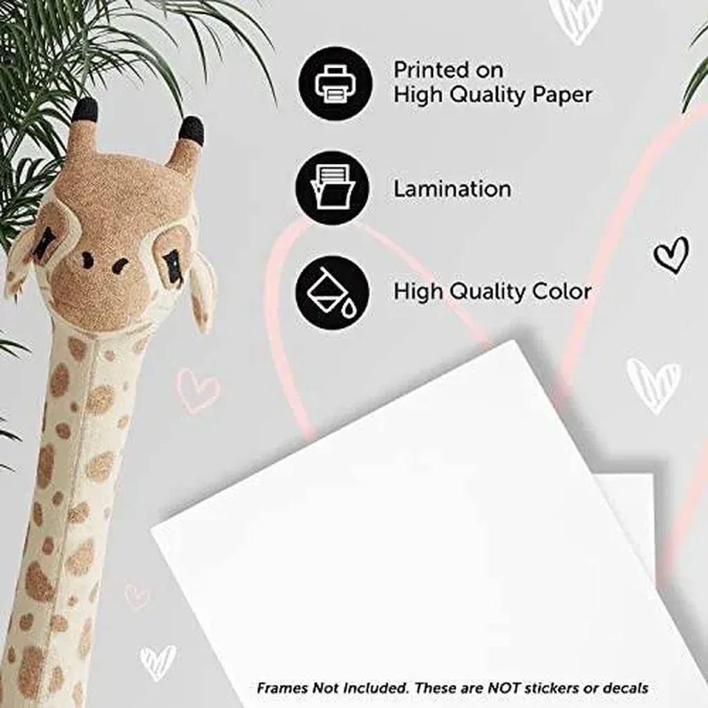 ALAYRA Designs by Maria Inc. Jungle Safari Baby Animals Nursery Decor Art Set of 4 (Unframed) Wall Prints 8x10 01 - Image 3