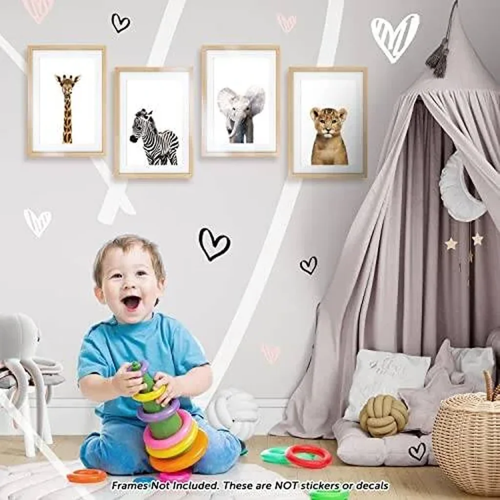 ALAYRA Designs by Maria Inc. Safari Baby Animals Nursery Decor Art - Set of 4 UNFRAMED Wall Prints (Option 2 (11x17) 01 - Image 6