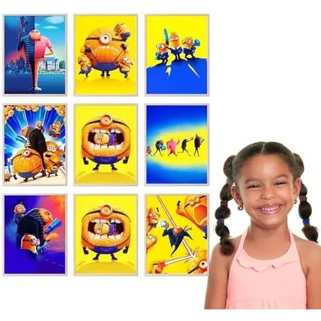 ALAYRA Despicable Me 4 Wall Art - Minion Bedroom Decor, Minions Poster, Despicable Me Party Decorations, Kids Movie Posters, Wall Decor Artwork for Kids Room - Unframed Set of 9 (8x10) 01 - Image 4