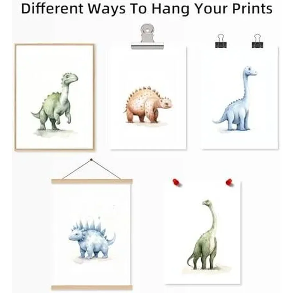 ALAYRA Dinosaur Wall Art Decor Dino Boys Room Canvas Wall Art Nursery Kids Prints Toddler Dinosaur Poster Kids Artwork Nursery Pictures for Boys Room 8x10 Inch Unframed Set of 6 01 - Image 7