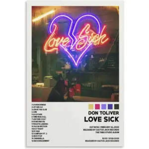 ALAYRA Don Toliver Love Sick Canvas Poster Wall Decorative Art Painting Living Room Bedroom Decoration Gift Unframe-style12x18inch(30x45cm) 01