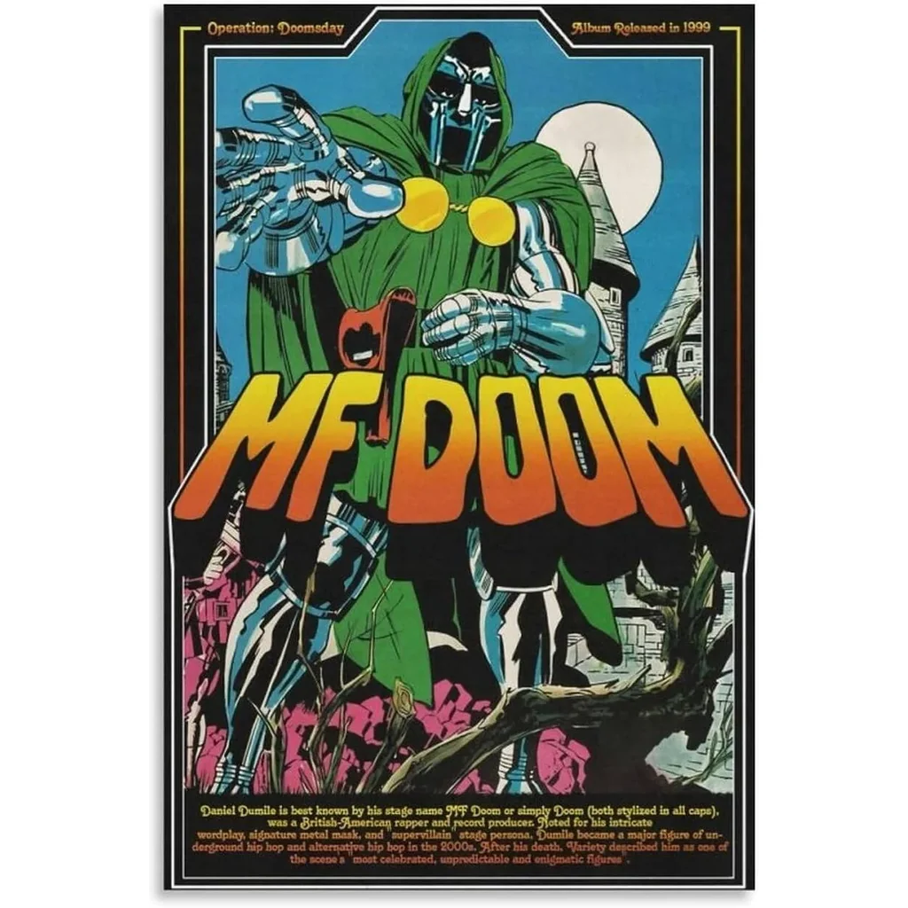 ALAYRA Doom Doomsday Album Hip-hop Comic Music Poster for Room Aesthetic Canvas Wall Art Bedroom, Living Room (Unframe 07, 12x18 inch) 01
