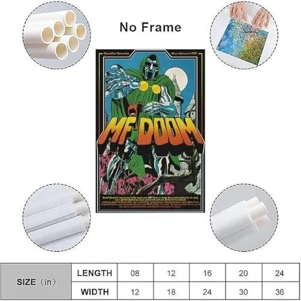 ALAYRA Doom Doomsday Album Hip-hop Comic Music Poster for Room Aesthetic Canvas Wall Art Bedroom, Living Room (Unframe 07, 12x18 inch) 01 - Image 6