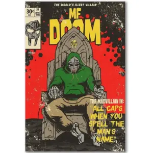 ALAYRA Doom Poster Home Decor Rapper Posters Hd Canvas Music Wall Art Hanging Picture Print Living Room Bedroom Decorative Painting (C, 12x18in Unframe) 01