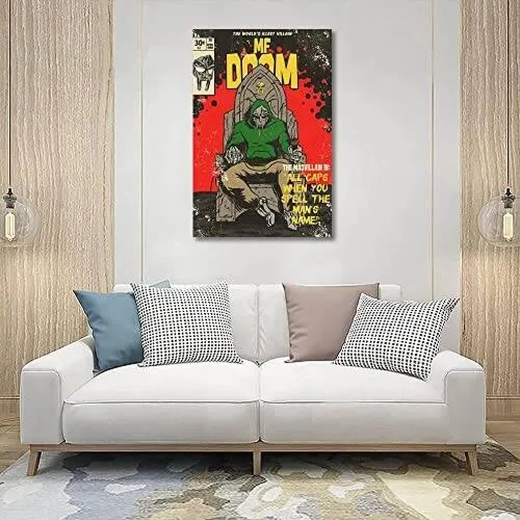 ALAYRA Doom Poster Home Decor Rapper Posters Hd Canvas Music Wall Art Hanging Picture Print Living Room Bedroom Decorative Painting (C, 16x24in Unframe) 01 - Image 3