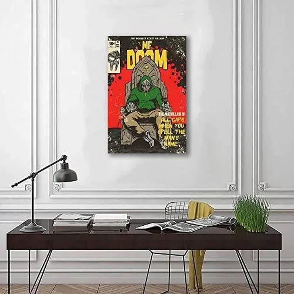ALAYRA Doom Poster Home Decor Rapper Posters Hd Canvas Music Wall Art Hanging Picture Print Living Room Bedroom Decorative Painting (C, 16x24in Unframe) 01 - Image 5