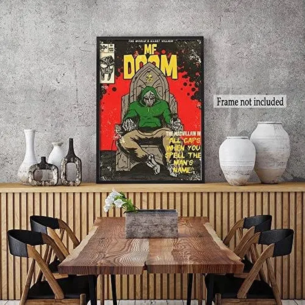 ALAYRA Doom Poster Home Decor Rapper Posters Hd Canvas Music Wall Art Hanging Picture Print Living Room Bedroom Decorative Painting (C, 16x24in Unframe) 01 - Image 6