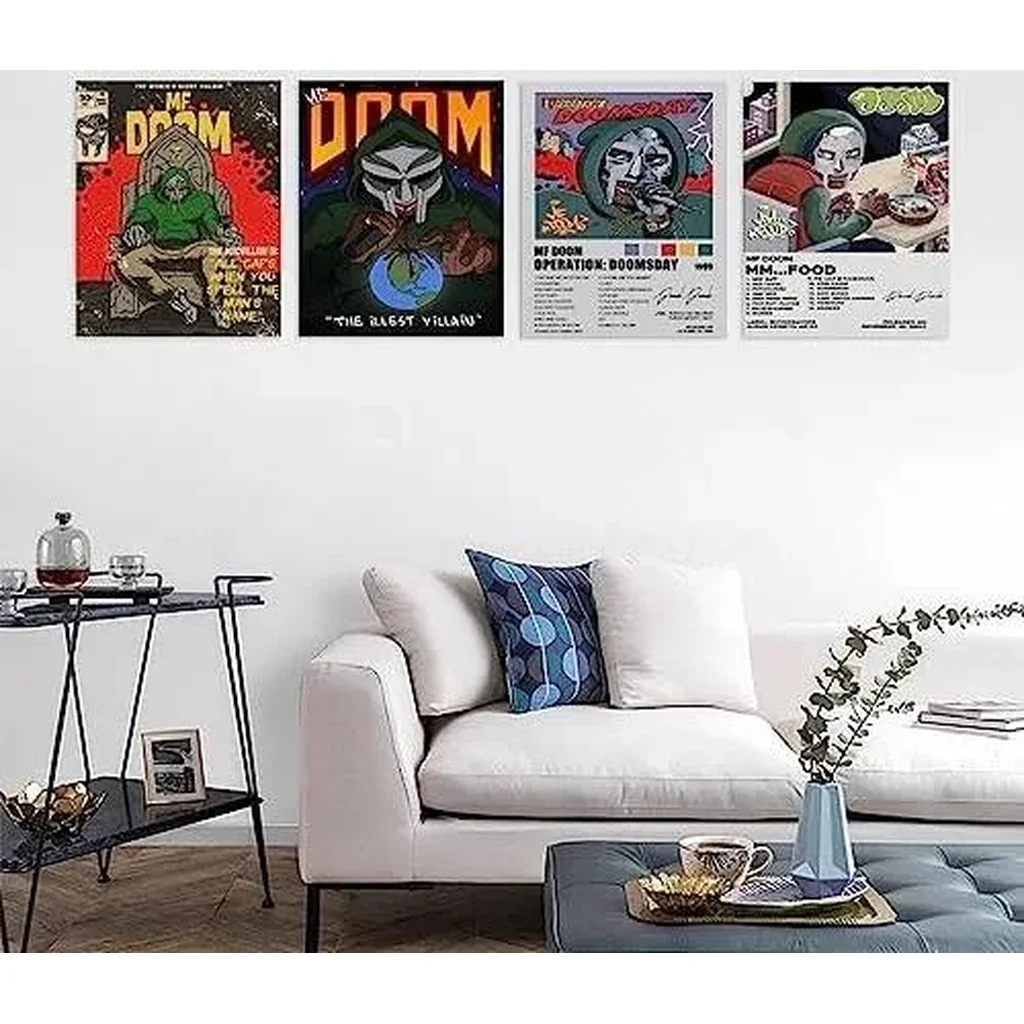 ALAYRA DOOM Posters Music Album Cover Poster Set for 4, Music Canvas Poster Aesthetic Living Room Painting Decor for Home Office 08x10inch(20x25cm) Unframe-style 01 - Image 4