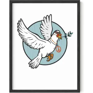 ALAYRA Dove of Peace Hippie Posters for Bedroom - Dove Print Posters Hippie Wall Art Doves Wall Decor Indie Posters Hippie Art and Indie Pictures Wall Decor UNFRAMED 12" x 16" (Hippie Dove) 01