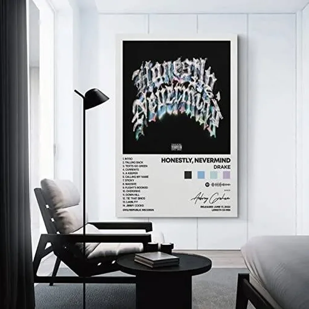 ALAYRA Drake - Honestly, Nevermind Album Cover Canvas Posters for Room Aesthetic Gift Unframe12x18inch(30x45cm) 01 - Image 2