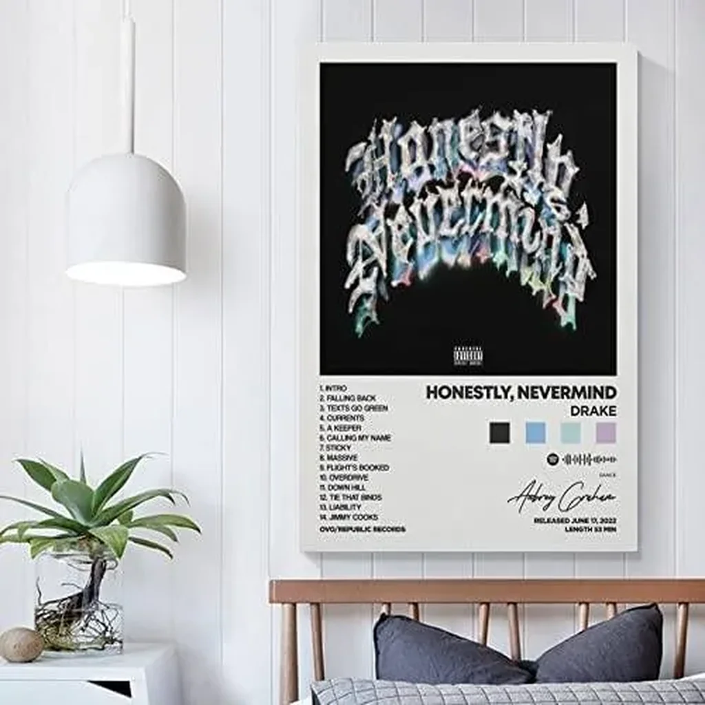 ALAYRA Drake - Honestly, Nevermind Album Cover Canvas Posters for Room Aesthetic Gift Unframe12x18inch(30x45cm) 01 - Image 3
