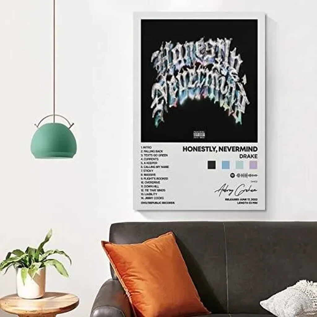 ALAYRA Drake - Honestly, Nevermind Album Cover Canvas Posters for Room Aesthetic Gift Unframe12x18inch(30x45cm) 01 - Image 4