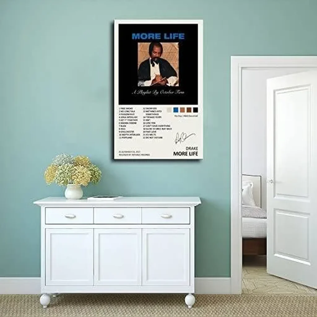 ALAYRA Drake Poster More Life Music Album Cover Signed Limited Edition Canvas Poster Bedroom Decor Sports Landscape Office Room Decor Gift Unframe 16x24inch(40x60cm) 01 - Image 3