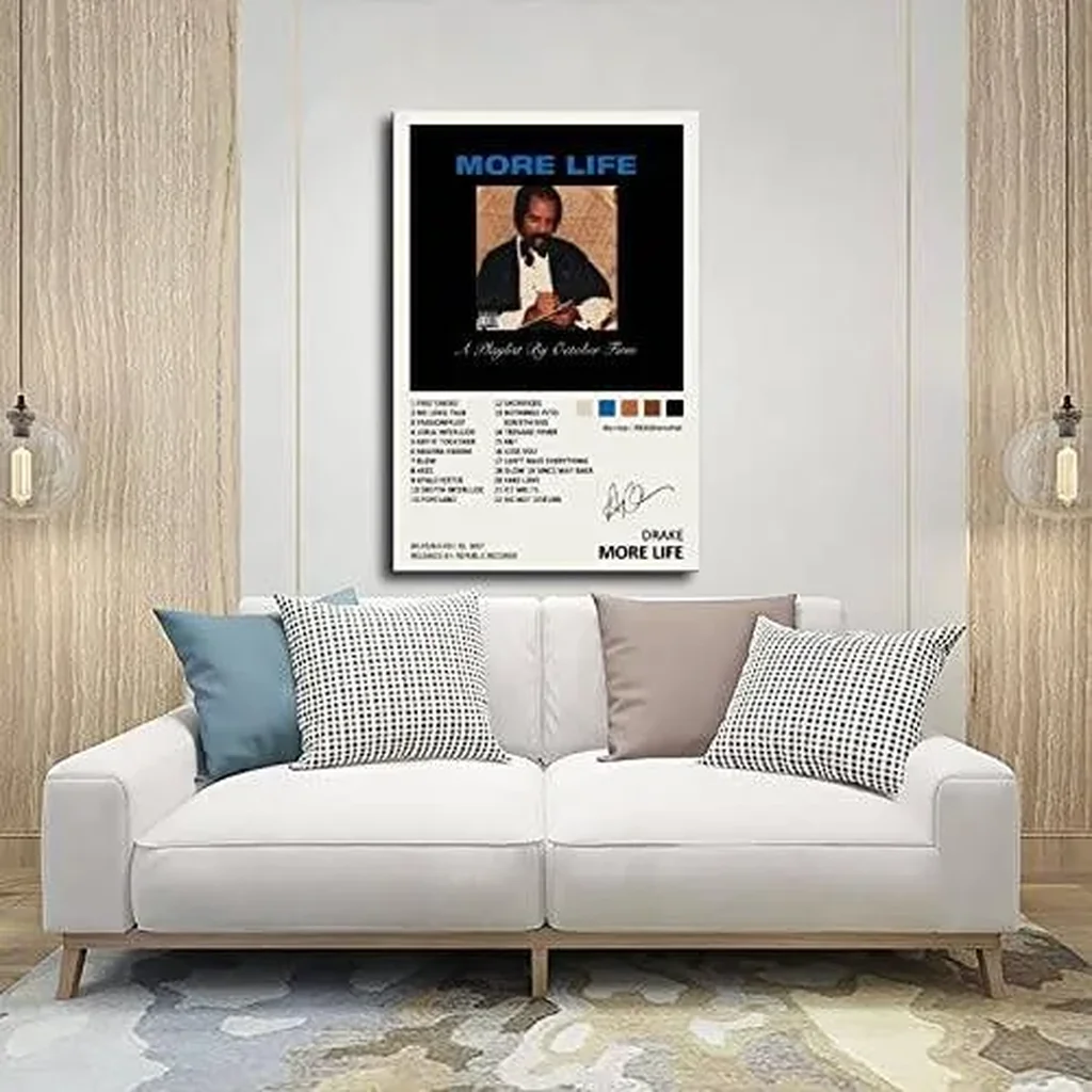 ALAYRA Drake Poster More Life Music Album Cover Signed Limited Edition Canvas Poster Bedroom Decor Sports Landscape Office Room Decor Gift Unframe 16x24inch(40x60cm) 01 - Image 4