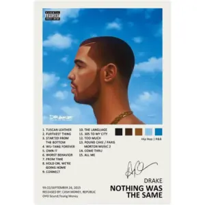 ALAYRA Drake Poster Nothing Was The Same Music Album Cover Signed Limited Edition Canvas Poster Bedroom Decor Sports Landscape Office Room Decor Gift Unframe 12x18inch(30x45cm) 01