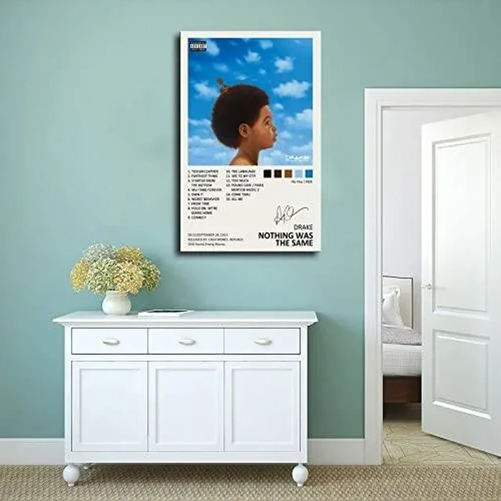 ALAYRA Drake Poster Nothing Was The Same Music Album Cover Signed Limited Edition Canvas Poster Bedroom Decor Sports Landscape Office Room Decor Gift Unframe 16x24inch(40x60cm) 01 - Image 3