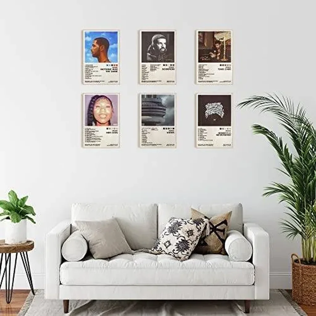 ALAYRA Drake Poster Set of 6 Album Cover Posters 8 by 12 inch Music Posters for Room Aesthetic Canvas Wall Art for Teens Room Decor UNFRAMED (Drake) 01 - Image 5