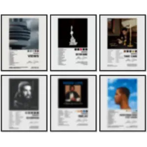 ALAYRA Drake Posters 8x10 Canvas Prints Unframed Set of 6 Music Album Cover Posters for Room Aesthetic Canvas Wall Art Room Decor for Teen Girls 01