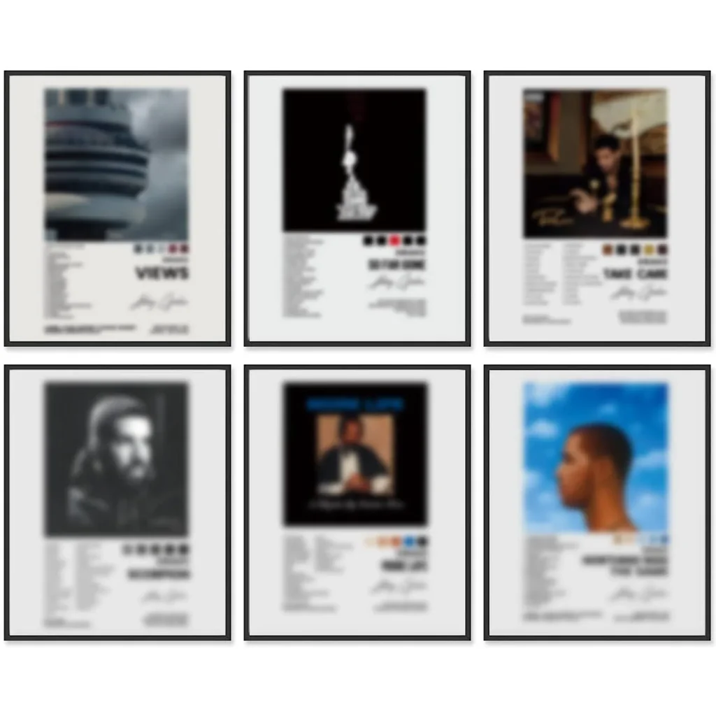 ALAYRA Drake Posters 8x10 Canvas Prints Unframed Set of 6 Music Album Cover Posters for Room Aesthetic Canvas Wall Art Room Decor for Teen Girls 01 - Image 2