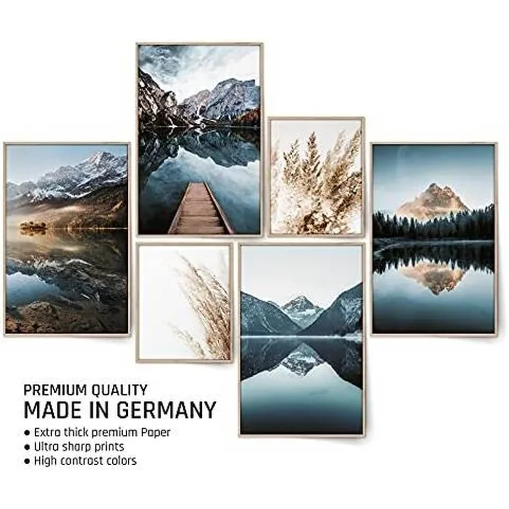ALAYRA Dreamy Mountains Poster Set of 6 Modern Wall Art Pictures Nature Bedroom Wall Decor Landscape Prints (L Unframed) 01 - Image 4