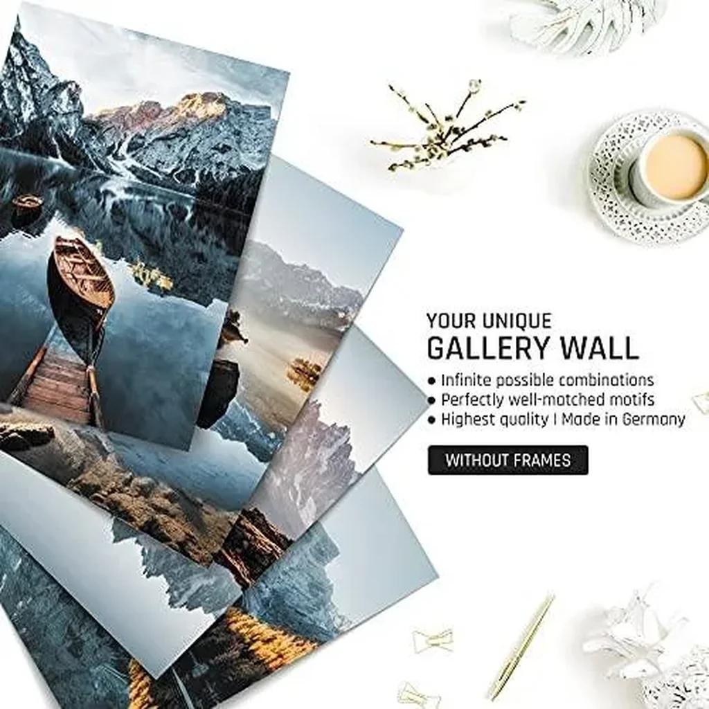 ALAYRA Dreamy Mountains Poster Set of 6 Modern Wall Art Pictures Nature Bedroom Wall Decor Landscape Prints (L Unframed) 01 - Image 5