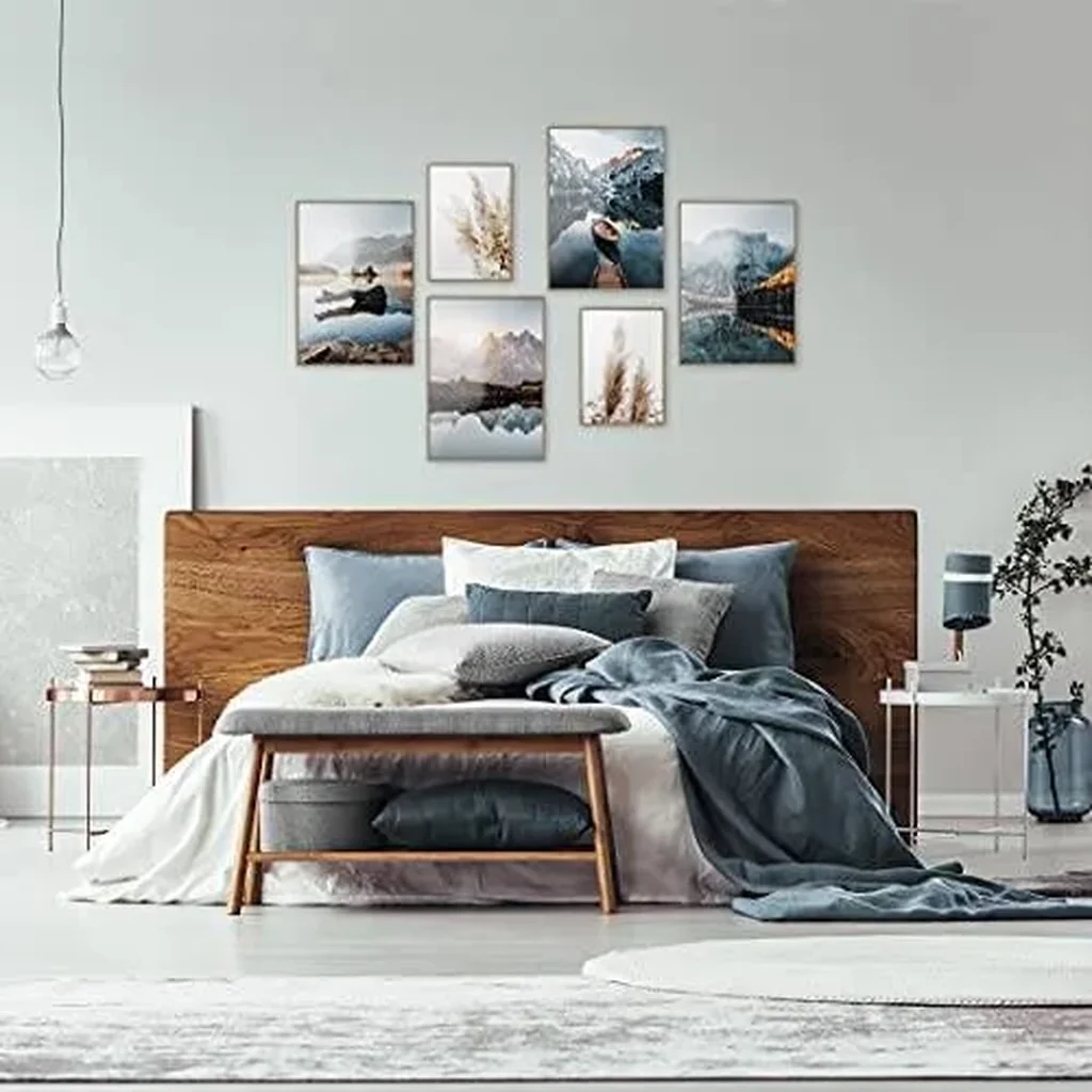ALAYRA Dreamy Mountains Poster Set of 6 Modern Wall Art Pictures Nature Bedroom Wall Decor Landscape Prints (L Unframed) 01 - Image 6
