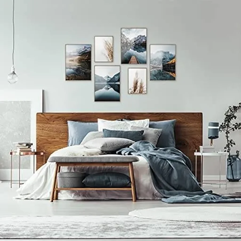 ALAYRA Dreamy Mountains Poster Set of 6 Modern Wall Art Pictures Nature Bedroom Wall Decor Landscape Prints (L Unframed) 01 - Image 7
