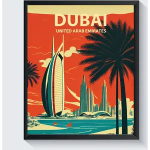 ALAYRA Dubai Art Print Poster, United Arab Emirates Wall Art Painting Decor, Middel East Art Home Decor Artwork For Bedroom Living Room Bathroom Decor (Dubai, United Arab Emirates, 11x14 inches (Unfra