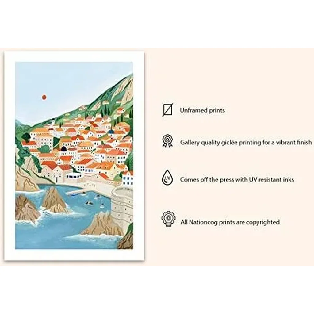 ALAYRA Dubrovnik Art Print - Croatia Art, Dubrovnik Poster - Travel Gift & Home Decor (Unframed) (16x24) 01 - Image 3