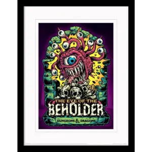 ALAYRA Dungeons and Dragons Print in Black Picture Frame Collector Edition (Beholder Design) Dungeons and Dragons Wall Art, 30cm x 40cm. Dungeons and Dragons Gifts - Merchandise 01