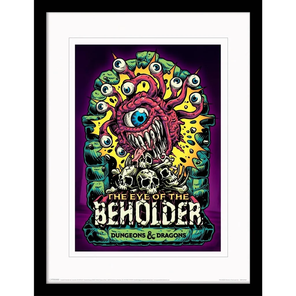 ALAYRA Dungeons and Dragons Print in Black Picture Frame Collector Edition (Beholder Design) Dungeons and Dragons Wall Art, 30cm x 40cm. Dungeons and Dragons Gifts - Merchandise 01