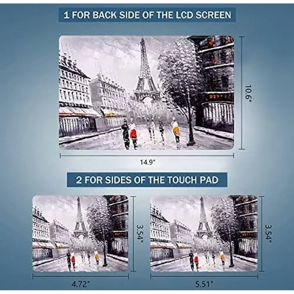 ALAYRA Eiffel Tower 11.6 13 13.3 14 15 15.6 inches Netbook Laptop Skin Sticker Chromebook skin Reusable Protector Case fr Laptop Notebook FY-NEK-19 01 - Image 2