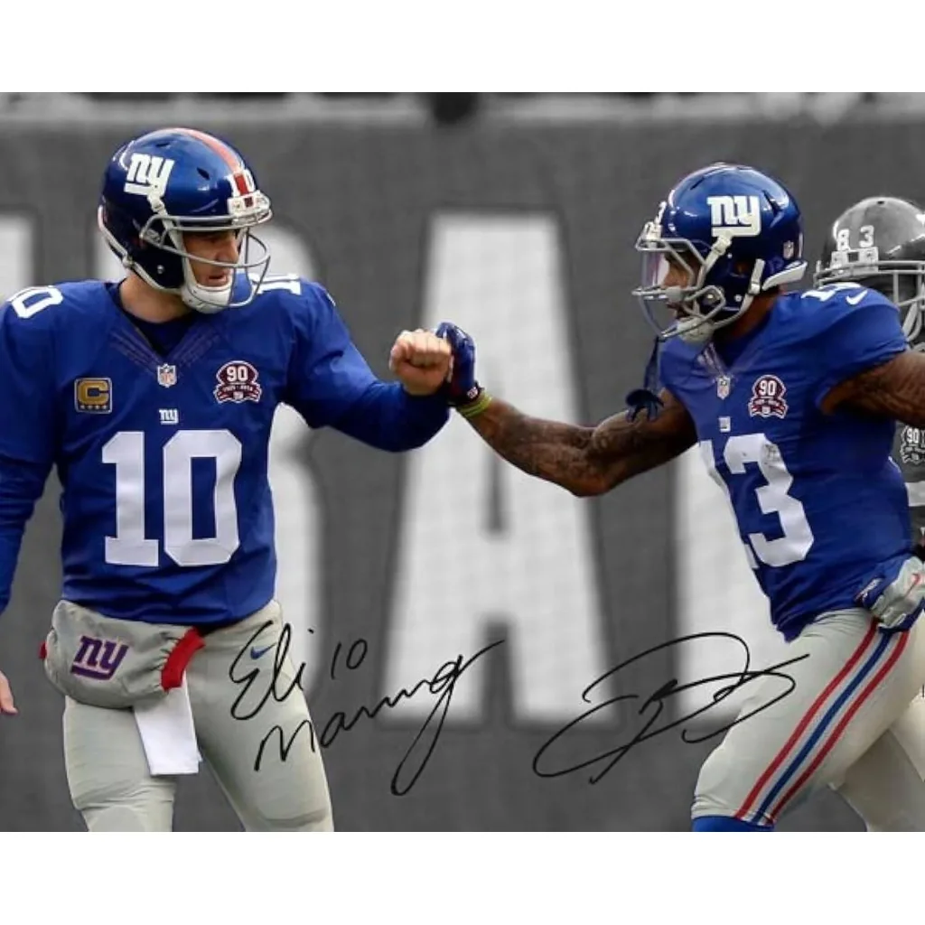 ALAYRA Eli Manning Odell Beckham Jr Signed Photo Autograph Print Wall Art Home Decor 01