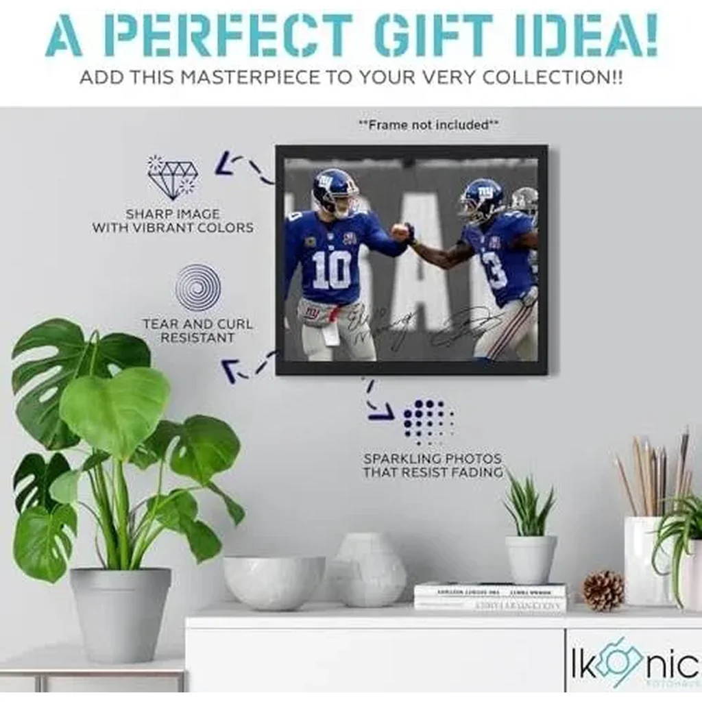 ALAYRA Eli Manning Odell Beckham Jr Signed Photo Autograph Print Wall Art Home Decor 01 - Image 2