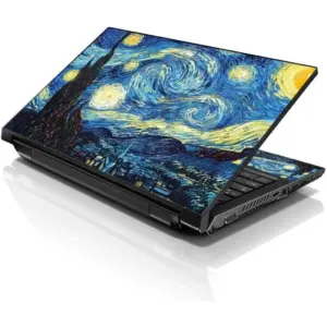 ALAYRA Elton Van Gogh Starry Night Theme 3M Skin Case Vinyl Laptop Skin Sticker Reusable Protector Cover For 11.6" - 15.6" Inch 01