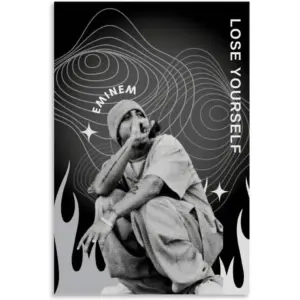 ALAYRA Eminem Poster Music Rapper Vintage Poster Decorative Painting Canvas Wall Posters And Art Picture Print Modern Family Bedroom Decor Posters 12x18inch(30x45cm) 01