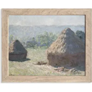 ALAYRA end of Summer Framed Wall Art Prints by Famous Painter Vintage Canvas Prints Decor Natural Scenery Retro Gallery Wall Decor (8"x10" BASIC WOODEN FRAME) 01