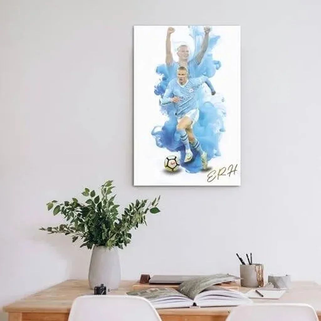 ALAYRA Erling Haaland Poster Wall Art Canvas Print Poster Home Decor Canvas Poster Unframe 16x24inch(40x60cm) 01 - Image 4