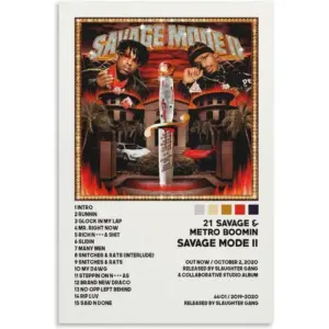 ALAYRA Essentials 21 Savage Poster Flashy Style C Wall Art Framed & Unframed Options 8 x 10 Inch Decorative Poster for Home & Office 01
